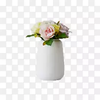 花瓶设计玫瑰陶瓷起居室-花白色陶瓷花瓶