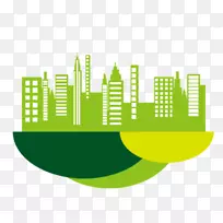 绘制环保免版税插图-绿色城市建筑