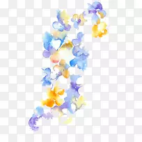 法国绣球花纹概念-水彩画背景