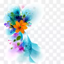 彩色花卉图案-彩色花卉背景材料