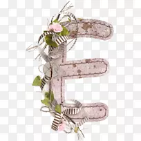 花卉设计-花卉装饰字母e