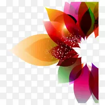 彩色花卉抽象艺术花卉设计.彩色背景花卉