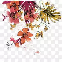 花卉设计水彩画壁画插图纺织彩绘花卉图案