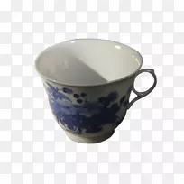 茶咖啡杯蓝白陶花蓝白杯