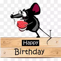 祝你生日快乐贺卡卡通-鼠标卡通生日卡