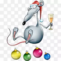 圣诞新年圣诞老人手绘鼠标