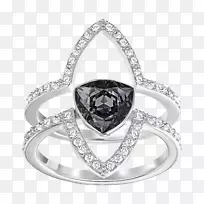 施华洛世奇银戒指珠宝网上购物.施华洛世奇珠宝黑色戒指
