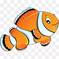 Carassius auratus卡通画-可爱的卡通画橙色金鱼