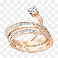 环形尺寸施华洛世奇珠宝镀金.施华洛世奇珠宝戒指多样化