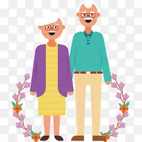 Adobe插画师祖父-快乐的祖父母