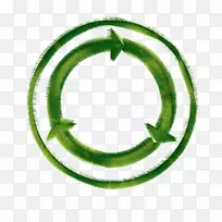 环保剪贴画回收符号-创意绿旗