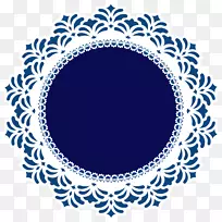 花边夹艺术-蓝色圆圈
