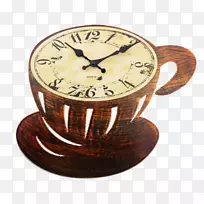 咖啡杯拿铁钟厨房咖啡桌钟