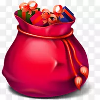 垃圾回收容器图标-红色礼品袋