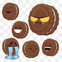 巧克力饼干巧克力三明治面包店.卡通饼干表情袋
