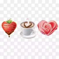 情人节心脏夹艺术-咖啡水果