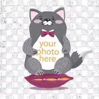 猫画可爱-可爱的灰猫