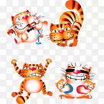 猫虎剪贴画卡通猫