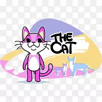 猫卡通插图-水彩画猫