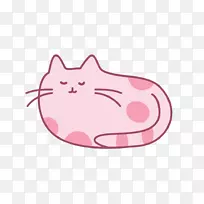 粉红猫尾巴-粉红卡通猫