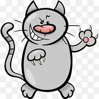 猫爪卡通插图-大粉红猫鼻子