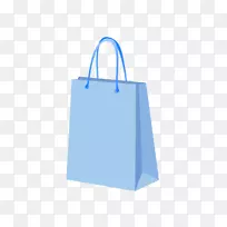 纸蓝色购物袋-蓝色纸袋平板
