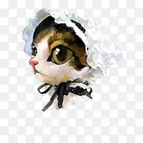 t恤猫狗画动物猫女佣