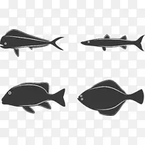 钓鱼剪贴画.黑色鱼类