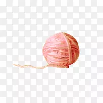 针织缝纫纱.粉红色的纱线球