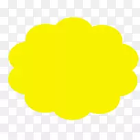 黄色花瓣区字体-黄色云彩