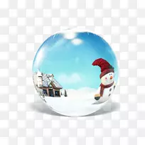 圣诞水晶球-蓝色水晶球