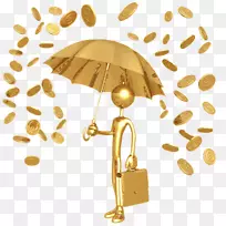 金币雨-高清3D金恶棍与金钱形象