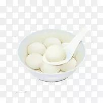 汤匙蛋餐具.一碗糯米球