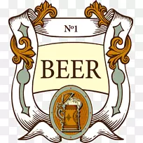 啤酒蒸馏饮料剪辑艺术.复古啤酒标签