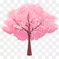 樱花夹艺术-卡通手绘樱桃树