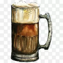 啤酒节杯酒杯玻璃手绘啤酒杯
