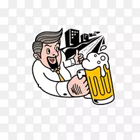 啤酒喝卡通插图-请拿一大杯啤酒。