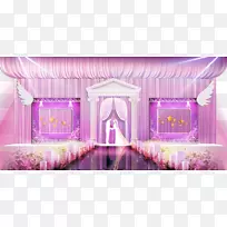 婚礼紫色舞台-婚礼-粉红色和紫色婚礼舞台