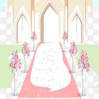 婚礼插画-婚礼大厅的背景