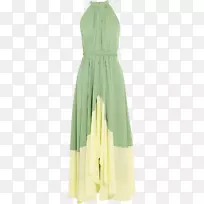 马西礼服袖吊带-小鲜绿色连衣裙