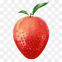 草莓苹果水果桃子插图-涂苹果草莓