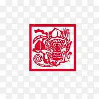 生肖猴、鼠、蛇、牛-剪纸猴