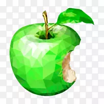 苹果图标图像格式图标-创意格状绿色苹果