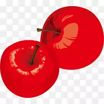 苹果剪贴画-红苹果拉料效果元素免费