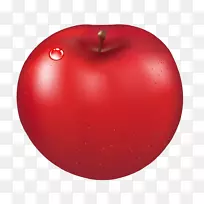 苹果剪贴画-红苹果上一滴水