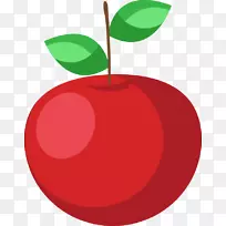 樱桃文字剪辑艺术-新鲜绿叶漆红苹果
