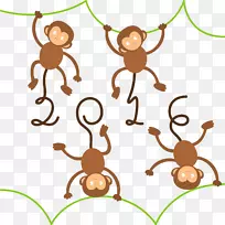 猴子剪贴画-2016卡通猴子