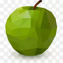 苹果几何图形-绿色几何苹果