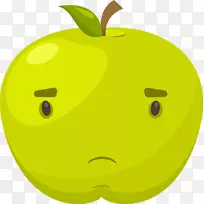 苹果面部表情剪贴画-绿色苹果表情
