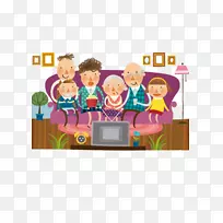 家庭团聚剪贴画-一个看电视的人